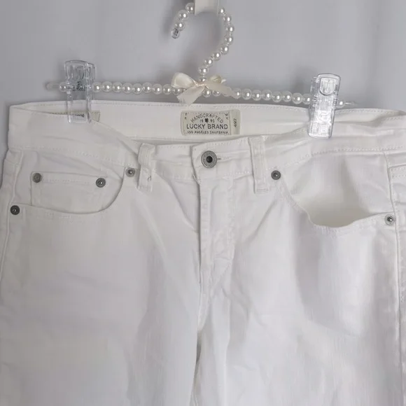 Lucky Brand White Straight-Leg Brooke Cropped Jeans size 4 - Picture 3 of 7